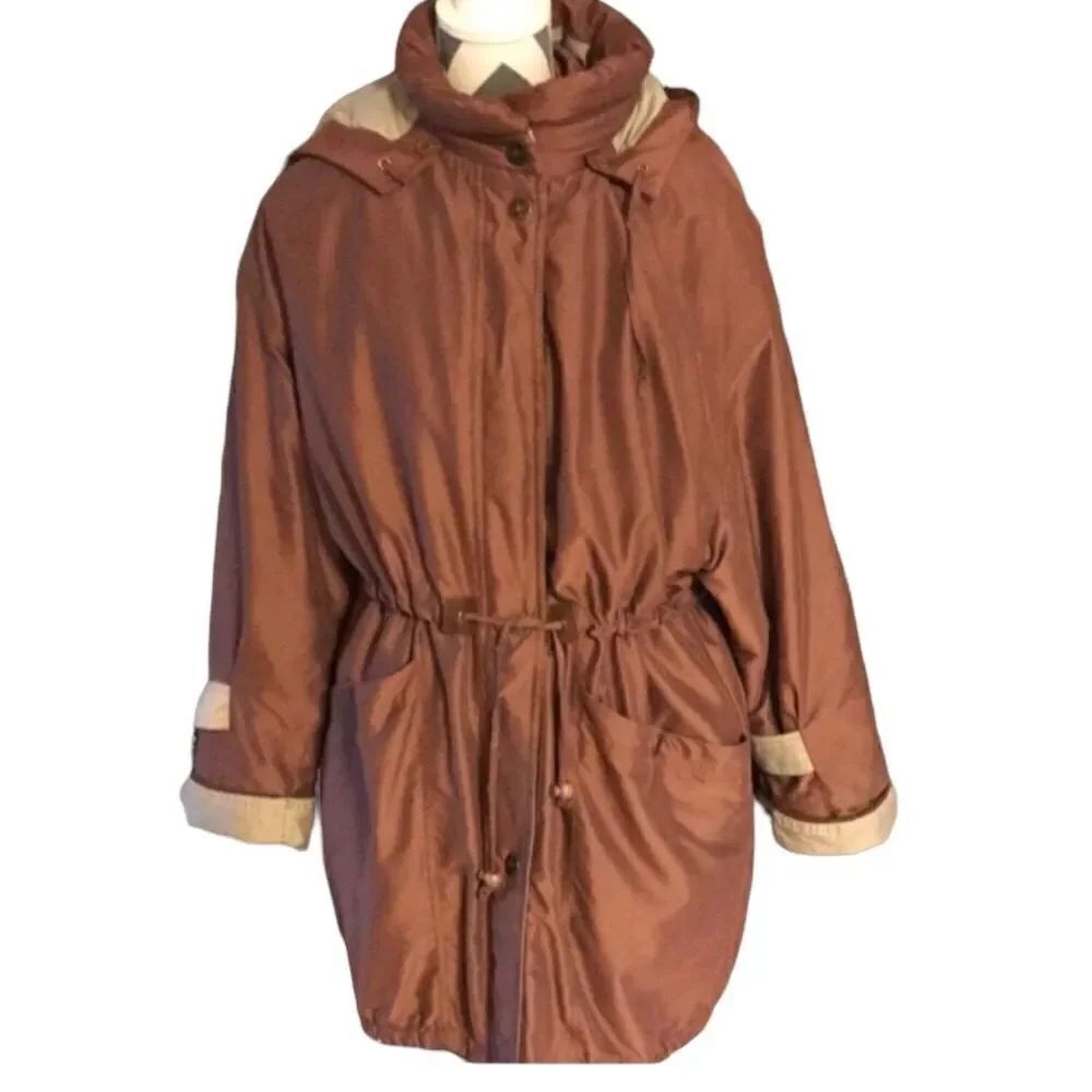 Utex MEDIUM Hooded Coat Brown & Beige